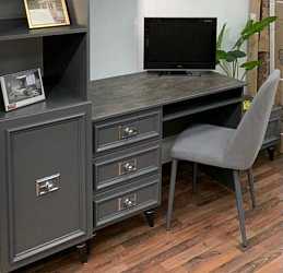 Письменный стол Виктория графит с серебром