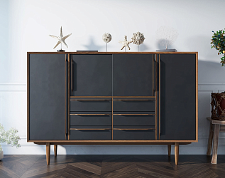 Большой комод Bruni black