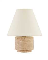 Бежевая настольная лампа "Бронко" из травертина