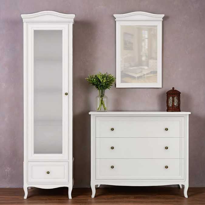 Витрина однодверная Majessa White