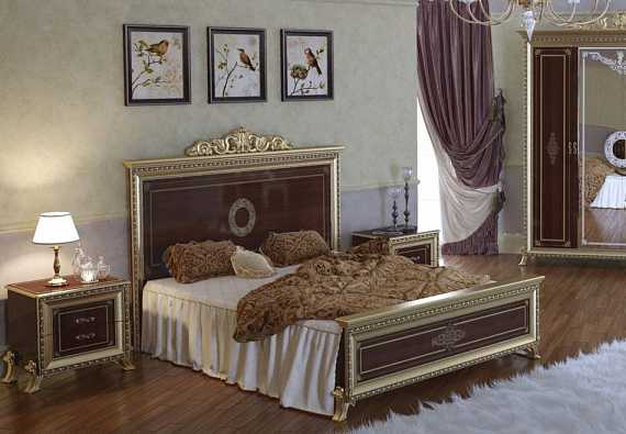 Кровать Версаль 160*200 без короны (тайский орех), шелкография