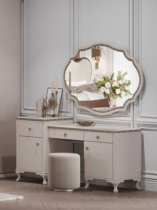 Туалетный стол с зеркалом и пуфом "Лаура"