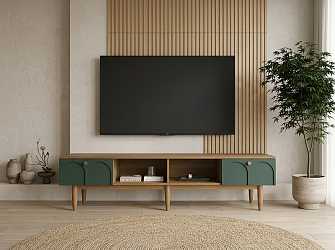 Тумба под TV с двумя ящиками Arka green