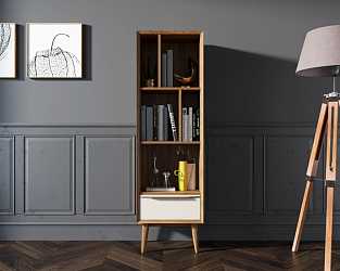 Узкий стеллаж Bruni white