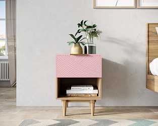 Тумбочка с верхним ящиком "Line" pink