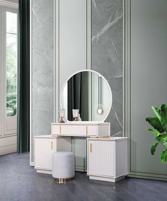 Туалетный столик "Элен" с зеркалом и пуфом