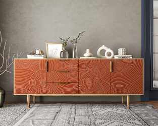 Большой комод "Line" R25/red