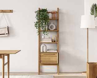 Узкий стеллаж Bruni с открытыми полками