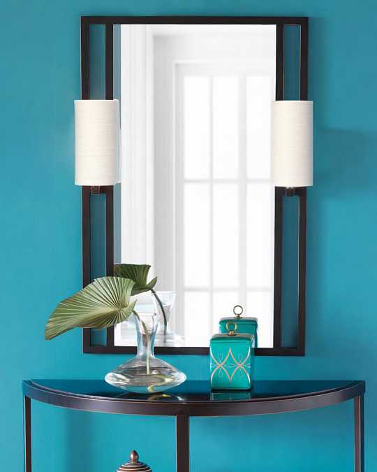 купить черное зеркало с бра "дуглас"