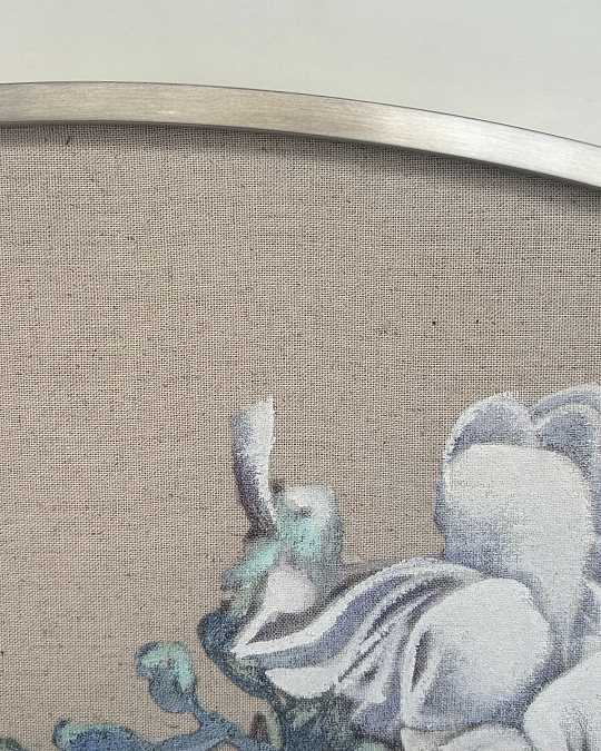 купить круглая картина с росписью по ткани "икеда"