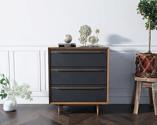 Комод Bruni black на 3 ящика