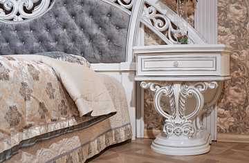 Тумба прикроватная "Марелла" (белый с серебром)