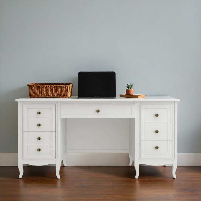 Cтол письменный двухтумбовый Majessa White