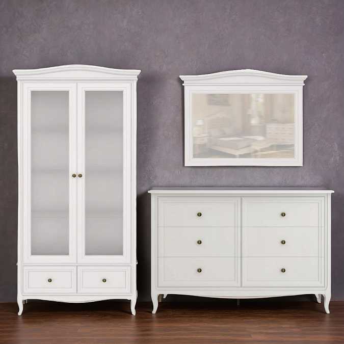 Витрина двухдверная Majessa White