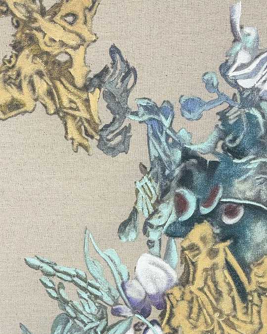 купить круглая картина с росписью по ткани "икеда"