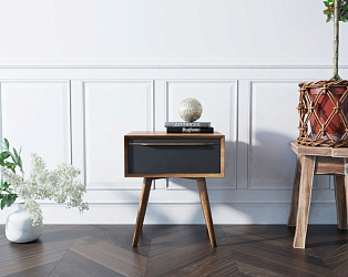 Тумба Bruni black с 1 ящиком