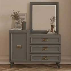 Комод Виктория графит с серебром