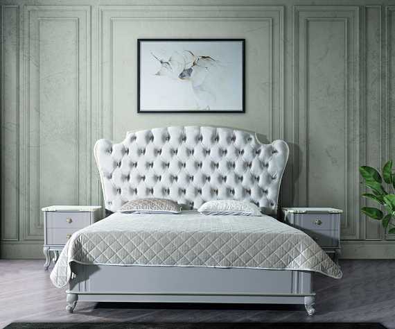 Кровать двуспальная "Мия" платина