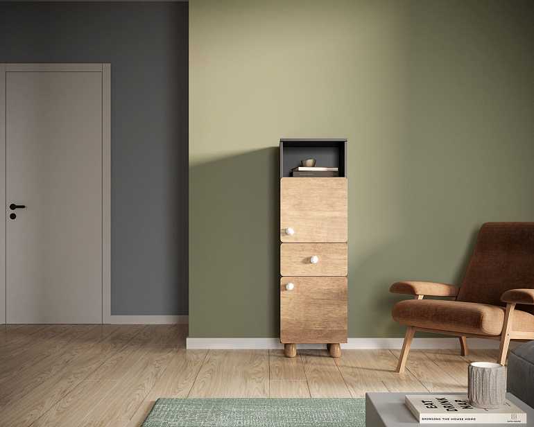 купить узкий шкаф split с двумя дверками и одним ящиком