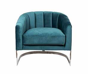 Кресло на металлическом каркасе, зеленое