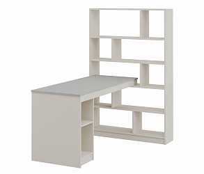 Стол письменный Мальма Жемчуг со стеллажем