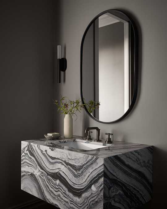 купить черное овальное зеркало "рейли"