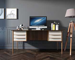 Рабочий стол Bruni white с ящиками