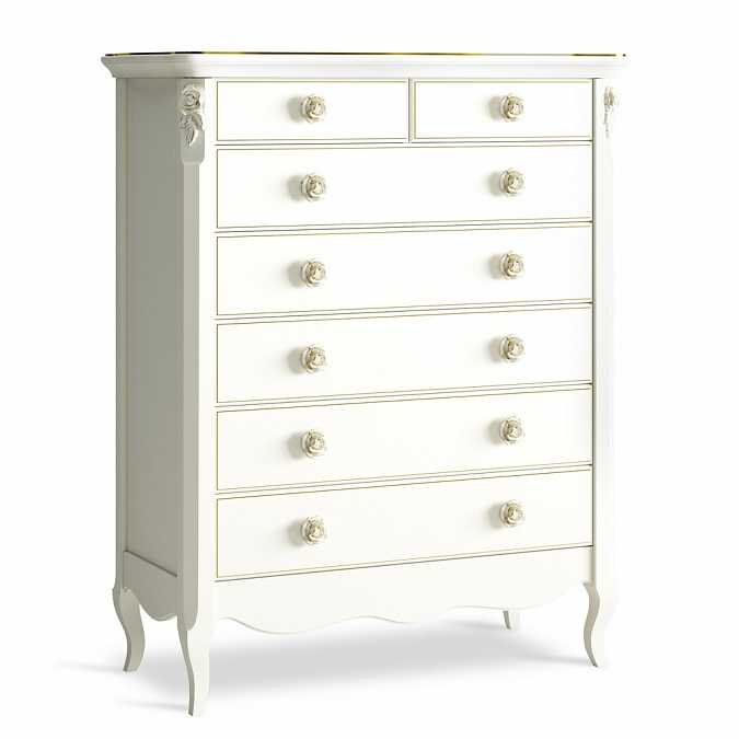 Комод высокий Romantic Golden Rose 7 ящиков