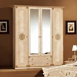 Шкаф платяной четырехдверный Рома, бежевый