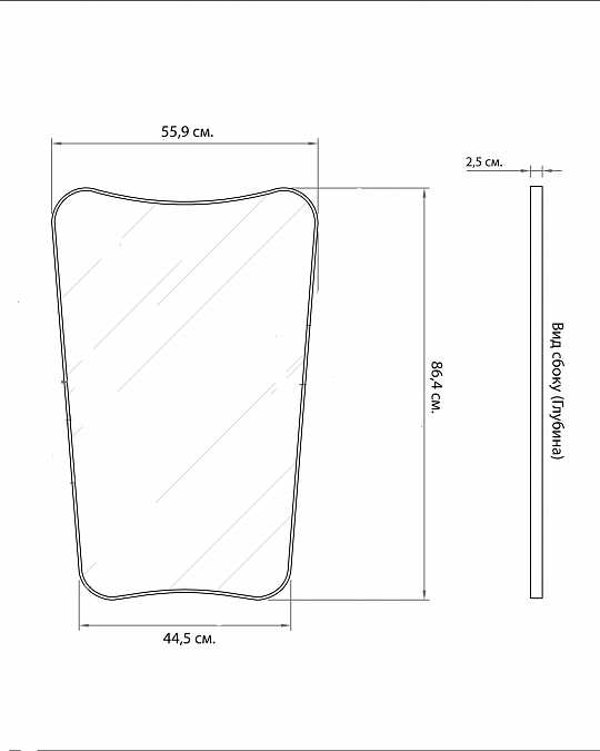 купить черное настенное зеркало "кейн"