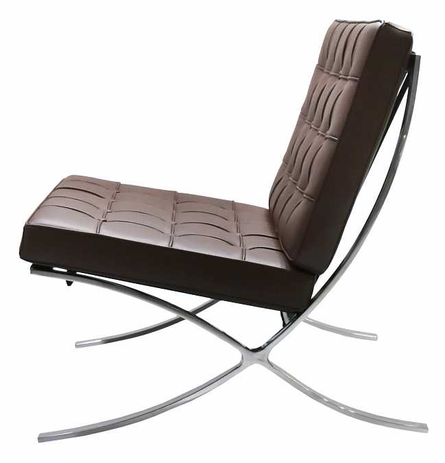 Кресло Barcelona chair коричневое