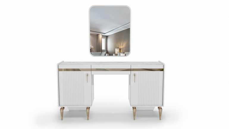 Туалетный столик "Изабель" с зеркалом и пуфом