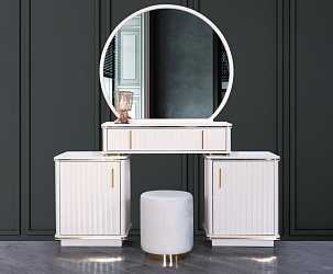 Туалетный столик "Элен" с зеркалом и пуфом