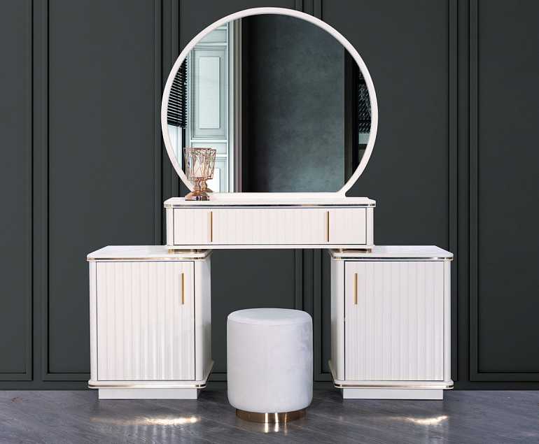 Туалетный столик "Элен" с зеркалом и пуфом