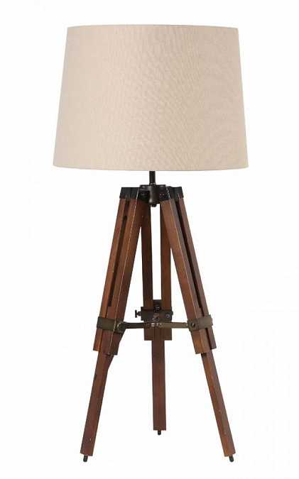 купить лампа настольная деревянная  в стиле ретро "тренога"