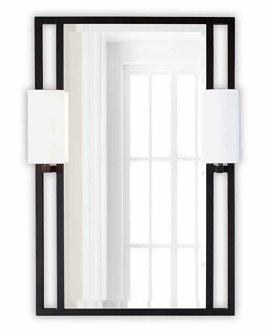 купить черное зеркало с бра "дуглас"