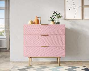 Комод с тремя ящиками "Line" pink