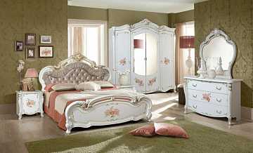 Спальный гарнитур Альба, 4-дв. шкаф, белый