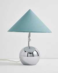 Серебристая лампа "Шанталь" с мятным конусным абажуром