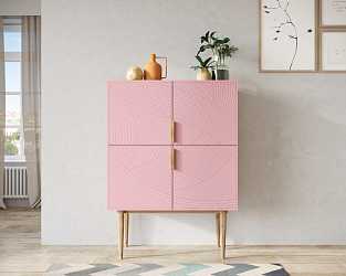 Малый комод с четырьмя дверками "Line" pink