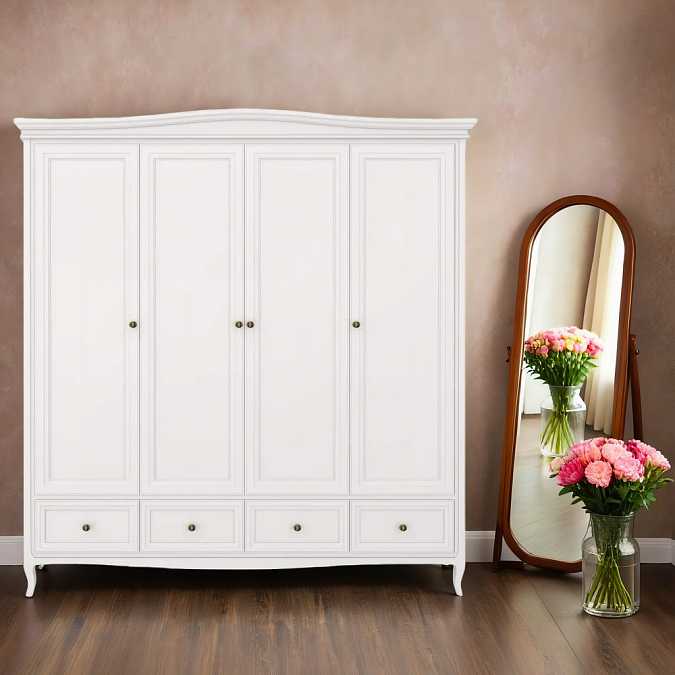 Шкаф 4-дверный Majessa White