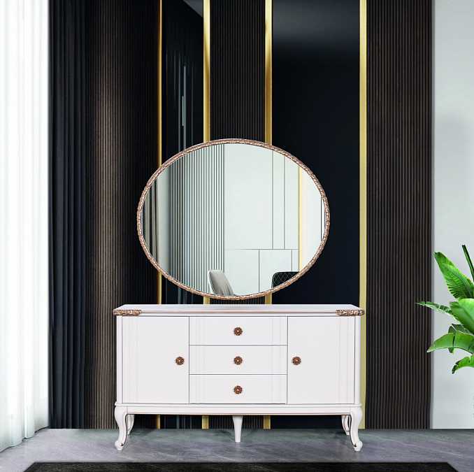 Комод с зеркалом "Мия" крем