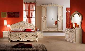 Спальный гарнитур Роза, 4-дв. шкаф, бежевый