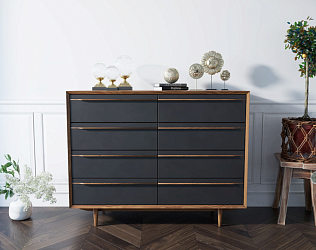 Комод Bruni black на 8 ящиков