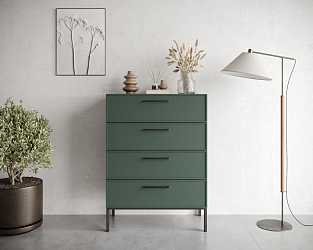 Комод вертикальный Nicole green с четырьмя ящиками