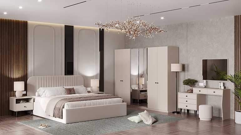 Туалетный столик "Луна" с зеркалом и пуфом