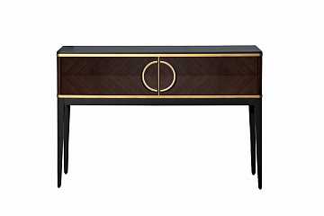 Консоль с двумя ящиками темный шпон