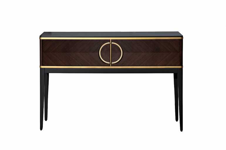 Консоль с двумя ящиками темный шпон