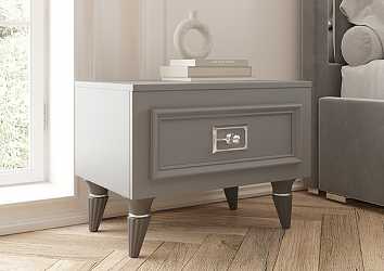 Тумба прикроватная Виктория графит с серебром