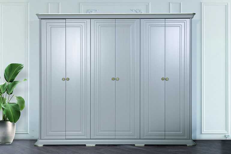Шкаф шестидверный "Мия" платина